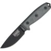 ESEE 3PB Model 3 Standard Edge Fixed Black Textured Blade Knife With Black Linen Micarta Handles -Esee Knives Shop 156918 156947