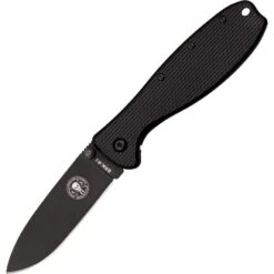 ESEE R2B Zancudo Black D2 Framelock Folding Pocket Knife With Black Glass Front And Black Finish Back Handle