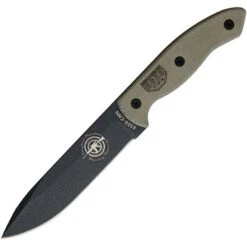 ESEE CM6TGM CM6 Combat Tactical Knife With Green Canvas Micarta Handle