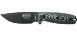 ESEE Model 3 Black Blade 3D Grey-Black G10 Survival Knife 3PMB-002 Black Sheath + Belt Clip