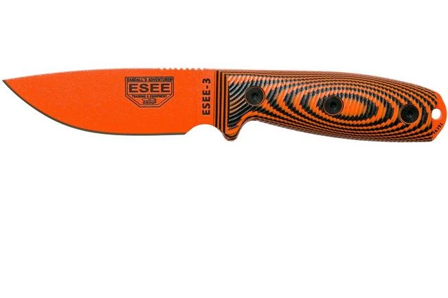 ESEE Model 3 Orange Blade 3D Orange-Black G10 Survival Knife 3PMOR-006 Black Sheath + Belt Clip 3 ESEE Model 3 Orange Blade 3D Orange-Black G10 Survival Knife 3PMOR-006 Black Sheath + Belt Clip
