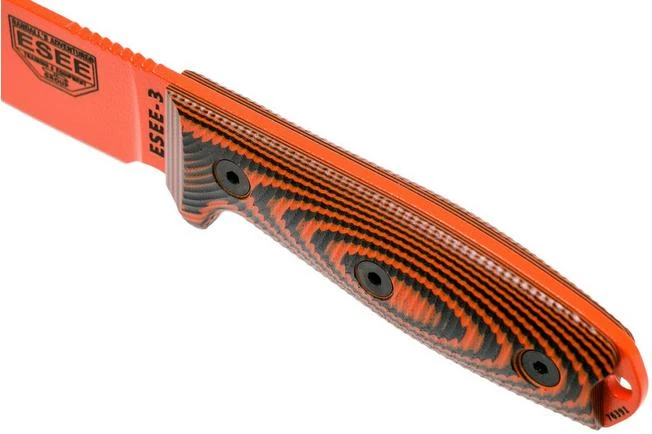 ESEE Model 3 Orange Blade 3D Orange-Black G10 Survival Knife 3PMOR-006 Black Sheath + Belt Clip 7 ESEE Model 3 Orange Blade 3D Orange-Black G10 Survival Knife 3PMOR-006 Black Sheath + Belt Clip - Image 5
