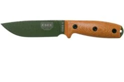 ESEE Model 4 OD Green Blade 3D Natural Canvas Micarta Survival Knife 4POD-011 Black Sheath + Belt Clip