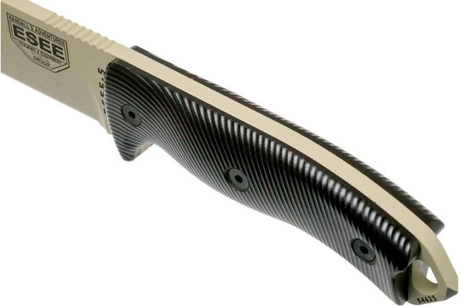 ESEE Model 5 Desert Tan Blade 3D Blood-Black G10 Survival Knife 5PDT-004 Kydex Sheath + Clip Plate 7 ESEE Model 5 Desert Tan Blade 3D Blood-Black G10 Survival Knife 5PDT-004 Kydex Sheath + Clip Plate - Image 5