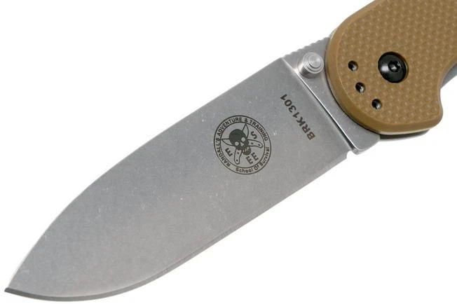 ESEE Avispa Pocket Knife, Stonewashed D2 Blade, Coyote Brown Handle BRK1302CB 5 ESEE Avispa Pocket Knife, Stonewashed D2 Blade, Coyote Brown Handle BRK1302CB - Image 3