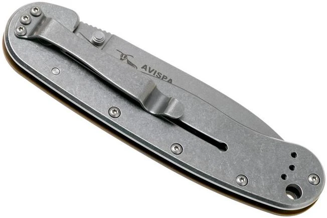 ESEE Avispa Pocket Knife, Stonewashed D2 Blade, Coyote Brown Handle BRK1302CB 6 ESEE Avispa Pocket Knife, Stonewashed D2 Blade, Coyote Brown Handle BRK1302CB - Image 4