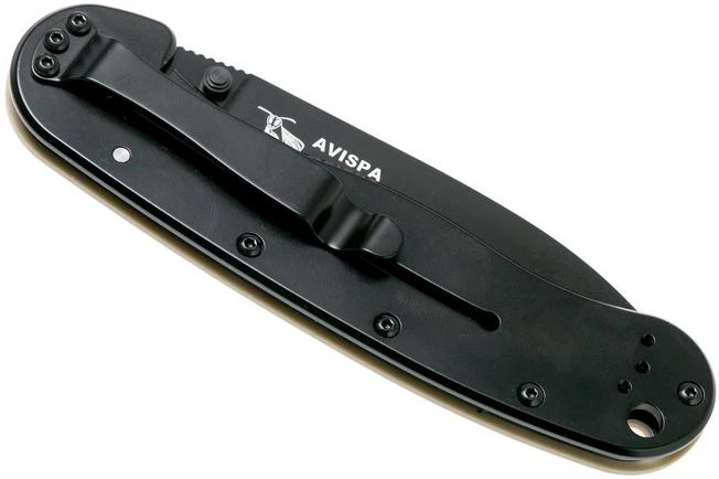 ESEE Avispa Pocket Knife, Black D2 Blade, Desert Tan Handle BRK1302DTB 6 ESEE Avispa Pocket Knife, Black D2 Blade, Desert Tan Handle BRK1302DTB - Image 4