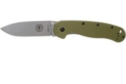 ESEE Avispa Pocket Knife, Stonewashed D2 Blade, OD Green Handle BRK1302OD
