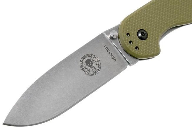 ESEE Avispa Pocket Knife, Stonewashed D2 Blade, OD Green Handle BRK1302OD 5 ESEE Avispa Pocket Knife, Stonewashed D2 Blade, OD Green Handle BRK1302OD - Image 3