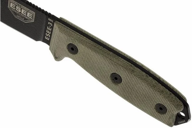 ESEE Model 3 Survival Knife 3MIL-P-B Black Sheath + Belt Clip And MOLLE-back 6 ESEE Model 3 Survival Knife 3MIL-P-B Black Sheath + Belt Clip And MOLLE-back - Image 4