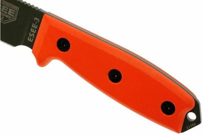ESEE Model 3 OD Blade, Orange Handle 3P-KO-OD Survival Knife Without Sheath 5 ESEE Model 3 OD Blade, Orange Handle 3P-KO-OD Survival Knife Without Sheath - Image 3