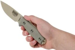 ESEE Model 3 Desert Tan Blade, Grey Handle 3P-MB-DT With Sheath + Clip And MOLLE-back -Esee Knives Shop EE ESEE 3P MB DT 06 esee knives