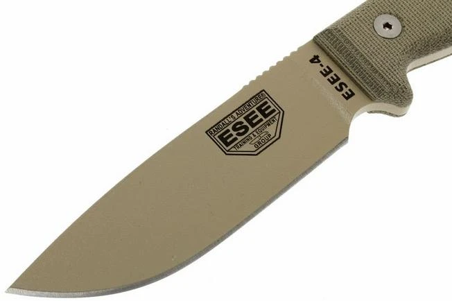 ESEE Model 4 Desert Tan 4P-KO-DT Survival Knife Without Sheath 4 ESEE Model 4 Desert Tan 4P-KO-DT Survival Knife Without Sheath - Image 2