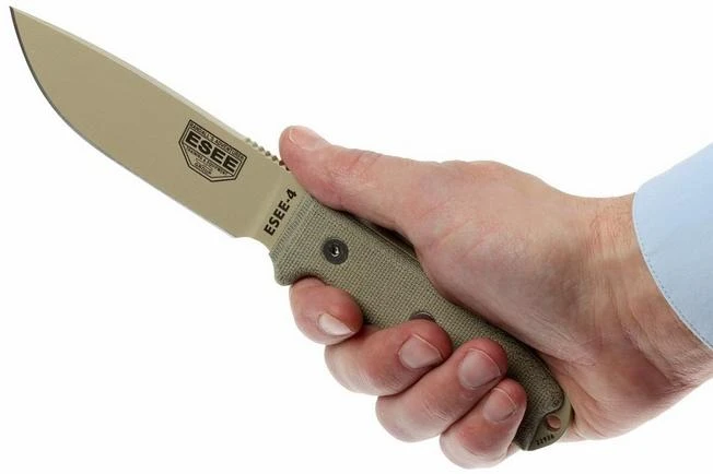 ESEE Model 4 Desert Tan 4P-KO-DT Survival Knife Without Sheath 8 ESEE Model 4 Desert Tan 4P-KO-DT Survival Knife Without Sheath - Image 6