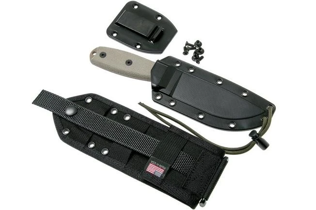 ESEE Model 4 Dark Earth Blade, Grey Handle 4P-MB-DE With Black Sheath + Clip And MOLLE-back 9 ESEE Model 4 Dark Earth Blade, Grey Handle 4P-MB-DE With Black Sheath + Clip And MOLLE-back - Image 7