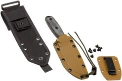 ESEE Model 4 Black Blade, Grey Handle 4P-MB With Coyote Sheath + Clip And MOLLE-back -Esee Knives Shop EE ESEE 4P MB 07 esee knives ee esee 4p mb 07