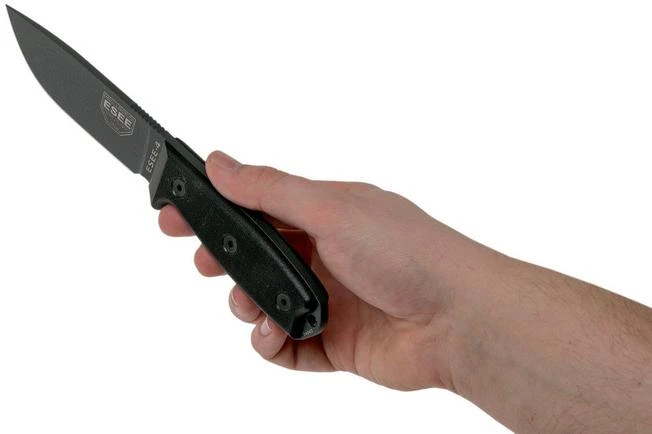 ESEE Model 4 Tactical Gunsmoke, Black Handle 4P-TG-B With Sheath + Clip 8 ESEE Model 4 Tactical Gunsmoke, Black Handle 4P-TG-B With Sheath + Clip - Image 6
