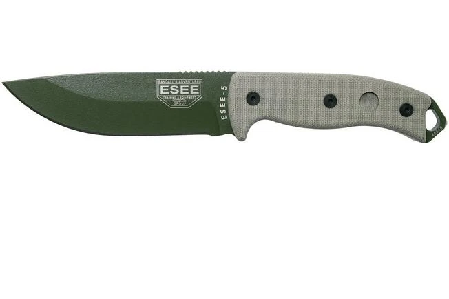 ESEE Model 5 OD Blade, Desert Tan Handle 5P-KO-OD Survival Knife Without Sheath 3 ESEE Model 5 OD Blade, Desert Tan Handle 5P-KO-OD Survival Knife Without Sheath