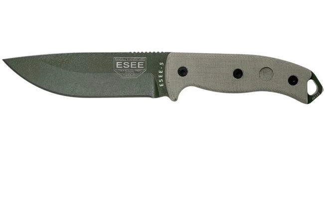 ESEE Model 5 OD Blade, Desert Tan Handle 5P-OD Met Kydex Sheath+ Belt Clip 3 ESEE Model 5 OD Blade, Desert Tan Handle 5P-OD Met Kydex Sheath+ Belt Clip
