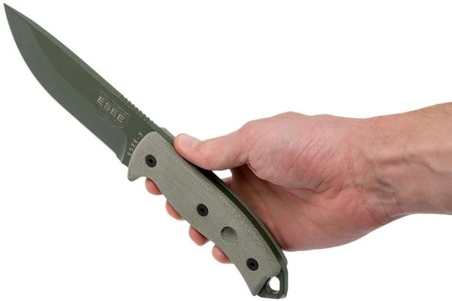 ESEE Model 5 OD Blade, Desert Tan Handle 5P-OD Met Kydex Sheath+ Belt Clip 8 ESEE Model 5 OD Blade, Desert Tan Handle 5P-OD Met Kydex Sheath+ Belt Clip - Image 6