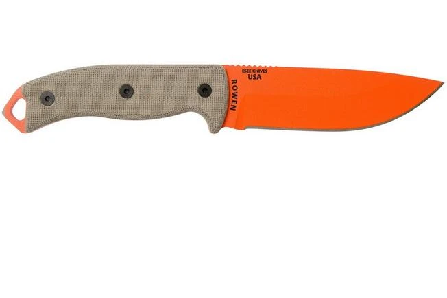 ESEE Model 5 Orange 5POG OD Green Micarta Survival Knife With Kydex Sheath + Belt Clip 4 ESEE Model 5 Orange 5POG OD Green Micarta Survival Knife With Kydex Sheath + Belt Clip - Image 2