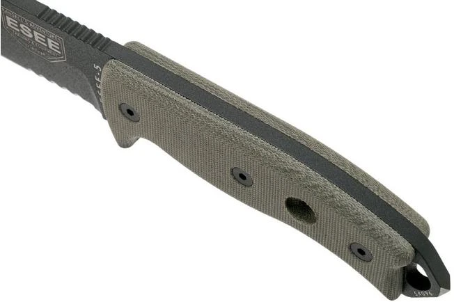 ESEE Model 5 Tactical Gunsmoke, Desert Tan Handle 5S-TG With Kydex Sheath + Belt Clip 7 ESEE Model 5 Tactical Gunsmoke, Desert Tan Handle 5S-TG With Kydex Sheath + Belt Clip - Image 5