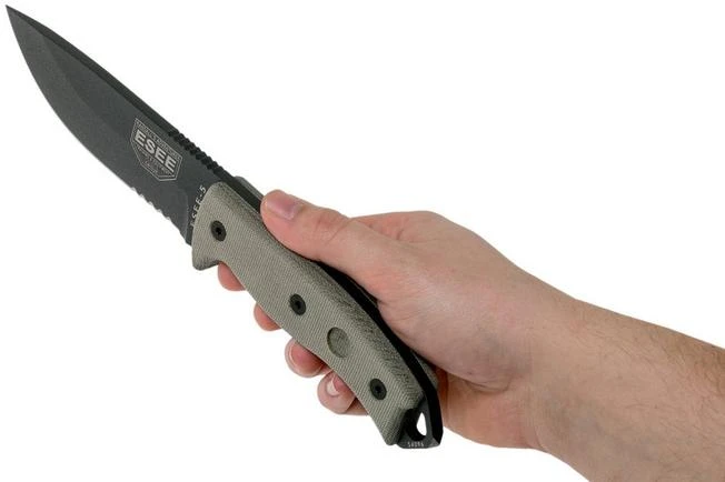 ESEE Model 5 Tactical Gunsmoke, Desert Tan Handle 5S-TG With Kydex Sheath + Belt Clip 8 ESEE Model 5 Tactical Gunsmoke, Desert Tan Handle 5S-TG With Kydex Sheath + Belt Clip - Image 6