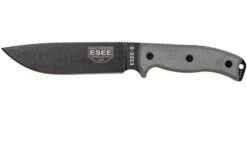 ESEE Model 6 Black Blade, Grey Handle 6P-B With Black Sheath + Belt Clip