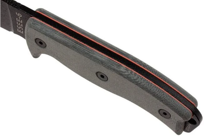 ESEE Model 6 Black Blade, Grey Handle 6P With Brown Sheath + Belt Clip 7 ESEE Model 6 Black Blade, Grey Handle 6P With Brown Sheath + Belt Clip - Image 5