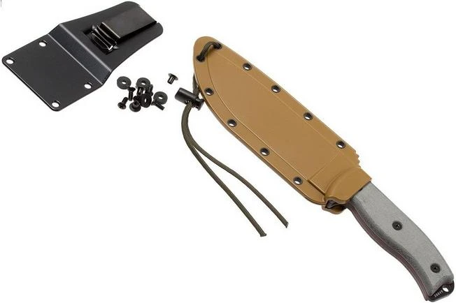 ESEE Model 6 Black Blade, Grey Handle 6P With Brown Sheath + Belt Clip 9 ESEE Model 6 Black Blade, Grey Handle 6P With Brown Sheath + Belt Clip - Image 7