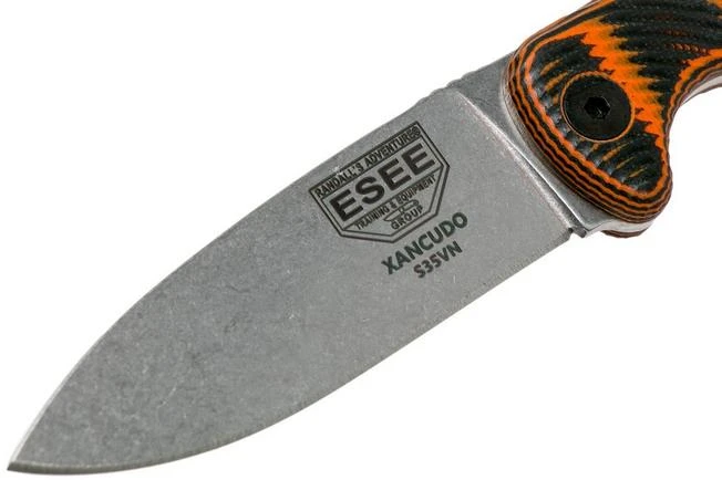 ESEE Xancudo S35VN Black-Orange G10 With Hole XAN1-006 Fixed Knife 5 ESEE Xancudo S35VN Black-Orange G10 With Hole XAN1-006 Fixed Knife - Image 3