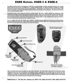 ESEE Knives ESEE-4S-CP-TG-B Clip Point Knife Black G-10 (4.5" Gray Serr) -Esee Knives Shop ESEE 3 4 instruction sheet 1