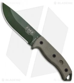 ESEE-5 Survival Fixed Blade Knife W/ Sheath (5.25" Green Plain) ESEE-5P OD