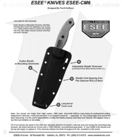 ESEE Knives Hoffman ESEE-CM6 Knife Black G-10 (5.875" Gray) 7 ESEE Knives Hoffman ESEE-CM6 Knife Black G-10 (5.875" Gray) -Esee Knives Shop ESEE CM6 SHEET