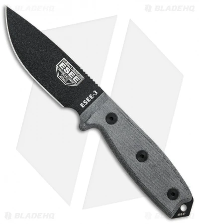 ESEE Knives ESEE-3P-B Knife Black Sheath (3.88" Black) 3 ESEE Knives ESEE-3P-B Knife Black Sheath (3.88" Black)