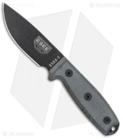 ESEE Knives ESEE-3PM Modified Knife Coyote Sheath W/ Clip Plate (3.88" Black)