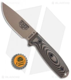 ESEE Knives ESEE-3PMDE-005 Fixed Blade Knife Coyote/Black G-10 (3.9" DE) 11 ESEE Knives ESEE-3PMDE-005 Fixed Blade Knife Coyote/Black G-10 (3.9" DE) -Esee Knives Shop ESEE Knives ESEE 3PMDE 005 Coyote Black G 10 Tan BHQ 105754 jr bottlecap