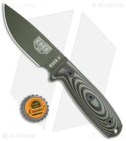 ESEE Knives ESEE-3 Fixed Blade Knife OD Green/Black G-10 (3.9" OD Green) -Esee Knives Shop ESEE Knives ESEE 3PMOD 003 OD Green Black OD Green BHQ 105751 jr bottlecap 1