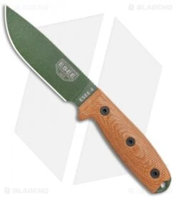 ESEE Knives ESEE-4POD-011 Fixed Blade Knife 3D Natural Micarta (4.5" OD Green)
