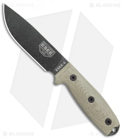 ESEE Knives ESEE-4PB-017 Fixed Blade Knife Natural 3D Micarta (4.5" OD Green) 3 ESEE Knives ESEE-4PB-017 Fixed Blade Knife Natural 3D Micarta (4.5" OD Green)