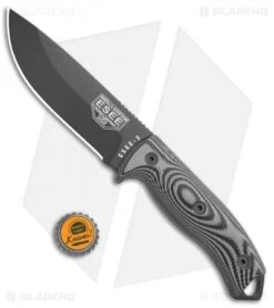 ESEE Knives ESEE-5PB-002 Fixed Blade Knife Gray/Black 3D G-10 (5.25" Black) -Esee Knives Shop ESEE Knives ESEE 5PB 002 Gray Black 3D G 10 Black BHQ 105812 jr bottlecap