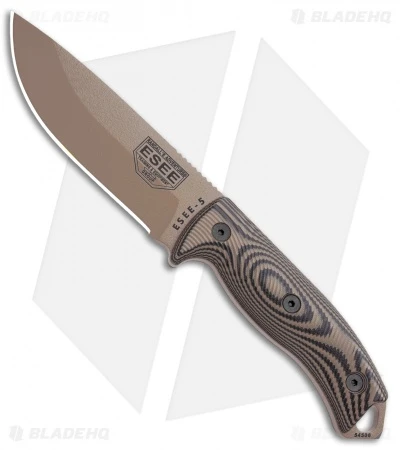 ESEE Knives ESEE-5PDE-005 Fixed Blade Knife Coyote/Black 3D G-10 (5.25" Tan) 3 ESEE Knives ESEE-5PDE-005 Fixed Blade Knife Coyote/Black 3D G-10 (5.25" Tan)