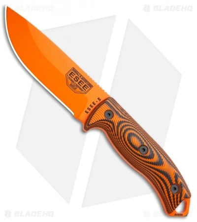 ESEE Knives ESEE-5POR-006 Fixed Blade Knife Orange/Black 3D G-10 (5.25" Orange) 3 ESEE Knives ESEE-5POR-006 Fixed Blade Knife Orange/Black 3D G-10 (5.25" Orange)
