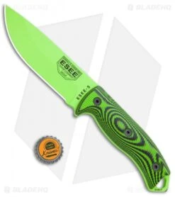 ESEE Knives ESEE-5PVG-007 Fixed Blade Knife Green/Black 3D G-10 (5.25" Green) -Esee Knives Shop ESEE Knives ESEE 5PVG 007 Green Black 3D G 10 BHQ 105816 jr bottlecap