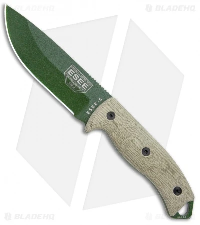 ESEE Knives ESEE-5POD-017 Fixed Blade Knife Green 3D Micarta (5.25" OD Green) 3 ESEE Knives ESEE-5POD-017 Fixed Blade Knife Green 3D Micarta (5.25" OD Green)
