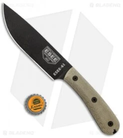 ESEE Knives ESEE-6HM Fixed Blade Knife Traditional Green Micarta (6" Black) -Esee Knives Shop ESEE Model 6 Traditional Handle ES6HMK BHQ 83394 jr bottlecap