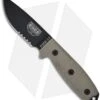 ESEE Knives ESEE-3MIL-S Knife Green Sheath & MOLLE Back (3.88" Black Serr) -Esee Knives Shop esee 3mil s