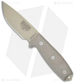 ESEE Knives ESEE-3P-DT Knife (3.88" Tan Plain)