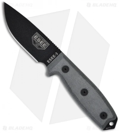 ESEE Knives ESEE-3P-MB Knife Coyote Sheath & MOLLE Back (3.88" Black) 3 ESEE Knives ESEE-3P-MB Knife Coyote Sheath & MOLLE Back (3.88" Black)