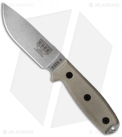 ESEE Knives ESEE-4P-MB-SS Knife Micarta MOLLE Back (4.5" 440C) 3 ESEE Knives ESEE-4P-MB-SS Knife Micarta MOLLE Back (4.5" 440C)